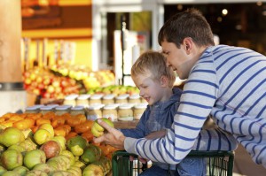 family at the market