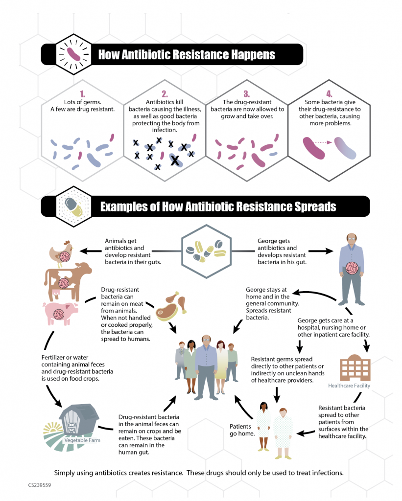 Infographic from the CDC report on the threats of antibiotic resistance
